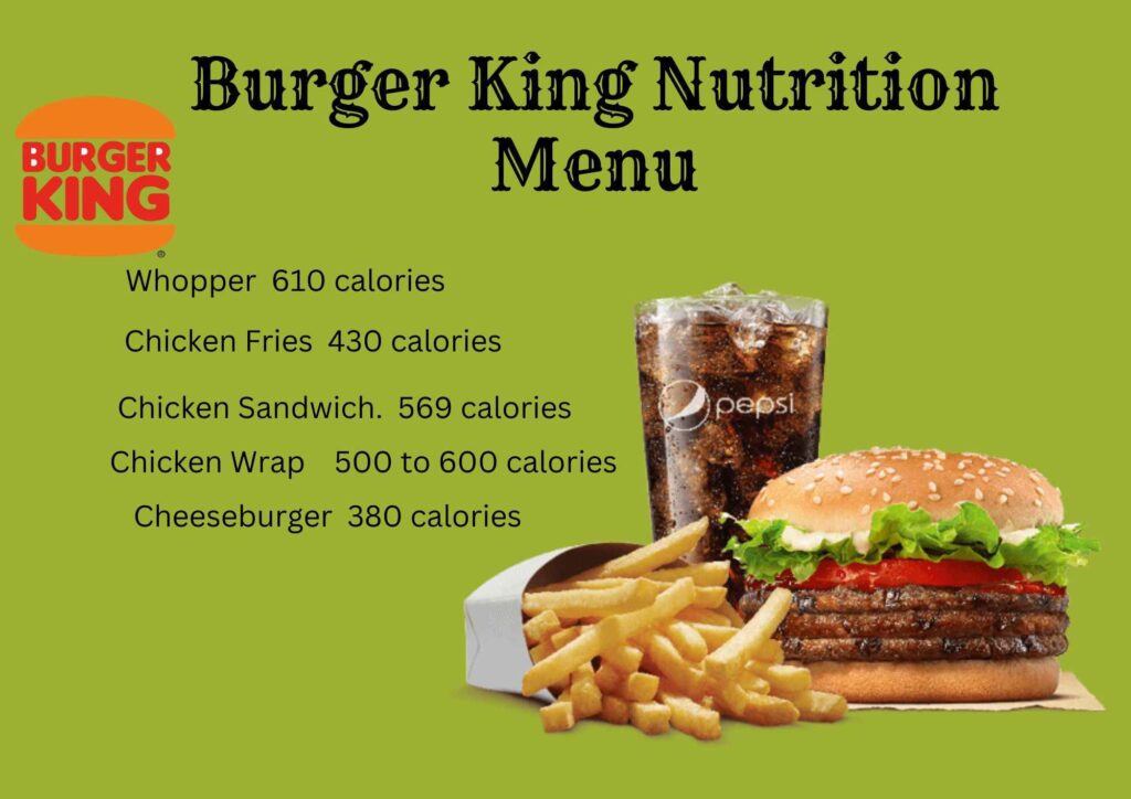 Burger King Nutrition